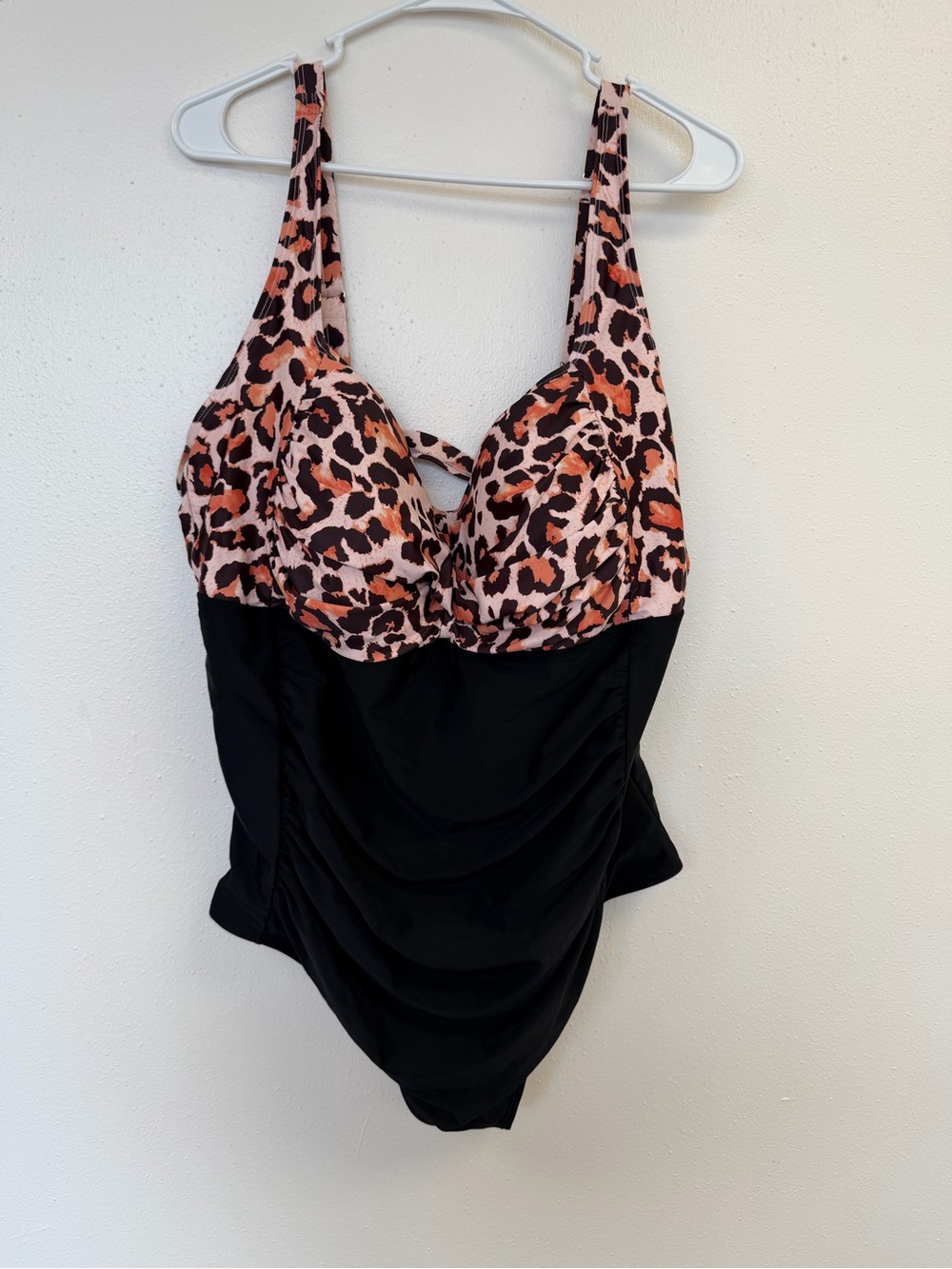 & Other Stories Pink Leopard and Black One-Piece Swimsuit